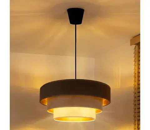 Svietidlá BRILAGI - Luster na lanku LUNETA 1xE27/60W/230V pr. 40 cm hnedá/béžová/krémová 8590828052227