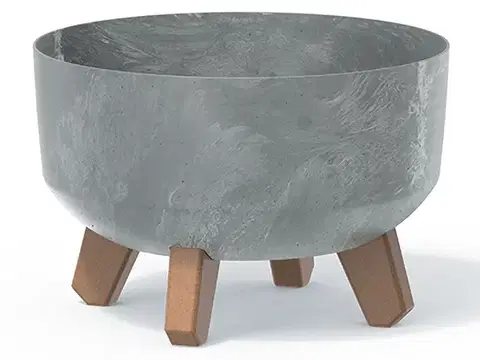 Kvetináče a truhlíky NABBI DGRL240LE plastový kvetináč na nožičkách 23,5 cm sivý betón