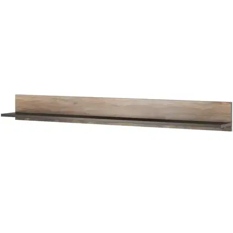 Kancelárske police Závesná polička Larona 02 185 cm dub satin nussbaum