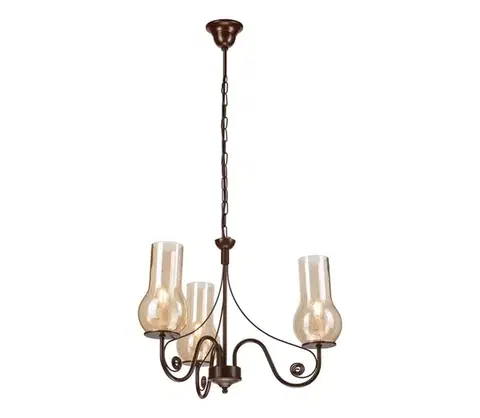 Svietidlá BRILAGI - LED Luster na reťazi COTTAGE 3xE14/40W/230V hnedá BG1510+3xBG2273