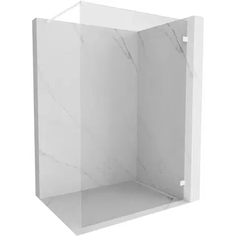 Sprchové dvere MEXEN/S - Lunar Sprchová zástena WALK-IN pravá 50 x 200, transparent 8 mm, biela 830-050-000-20-00-P
