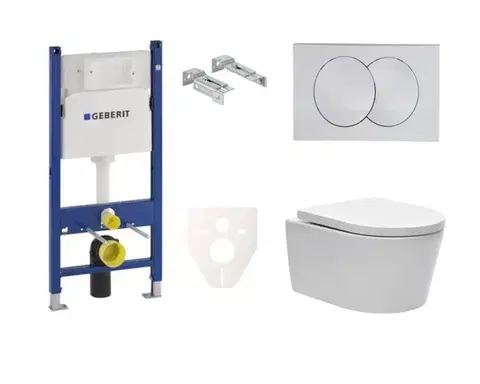 Záchody Cenově zvýhodněný závěsný WC set Geberit do lehkých stěn / předstěnová montáž + WC SAT Brevis SIKOGES7W7S SIKOGES7W7S