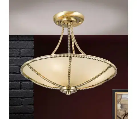 Svietidlá Orion DL 7-568/3 - Luster na tyči MAURO 3xE27/60W/230V pr. 42 cm bronz DL 7-568/3 Patina