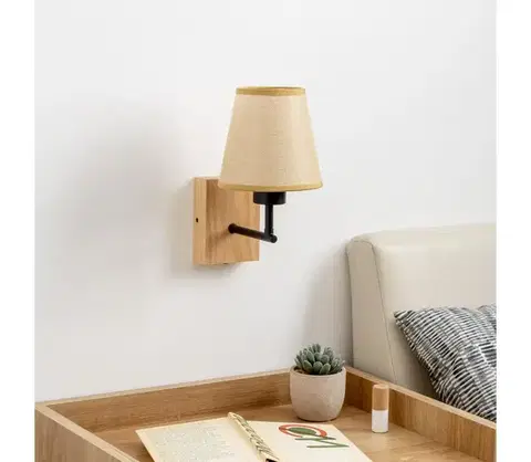 Svietidlá BRILAGI - Nástenná lampa NUBILA WOOD 1xE27/25W/230V dub/svetlohnedá BG1561+BG1571