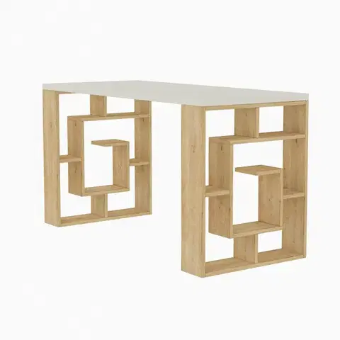 Konferenčné stolíky Pracovný stôl Maze White and Oak