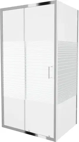 Sprchovacie kúty MEXEN/S - Apia sprchovací kút obdĺžnik 135x90, pruhy, chróm 840-135-090-01-20