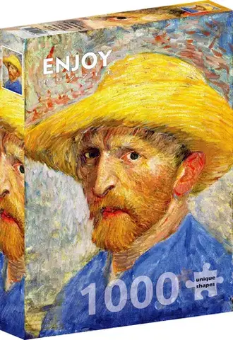 1000 dielikov Enjoy Puzzle Vincent Van Gogh: Self-portrait with a Straw Hat 1000 Enjoy