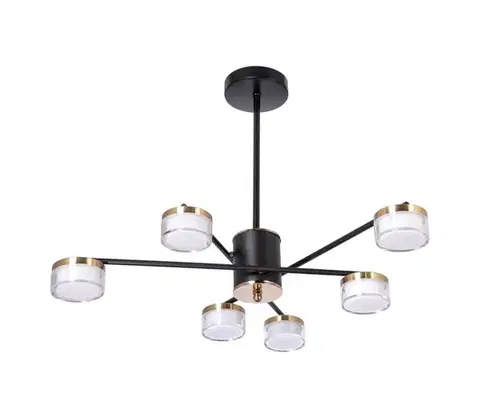 Svietidlá  LED Luster na tyči 6xLED/6W/230V 3000-6500K pr. 59 cm zlatá/čierna W-YH1361/6