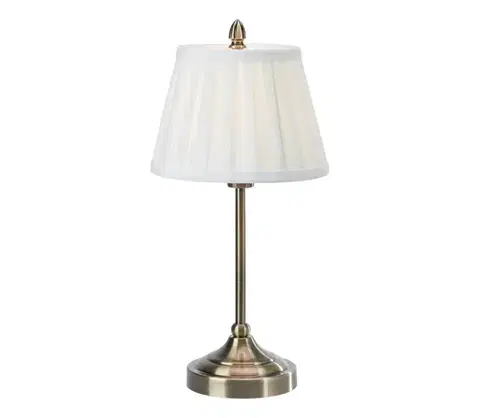 Lampy Markslöjd 108973 - Stolná lampa OXFORD 1xE14/40W/230V biela/mosadz 108973