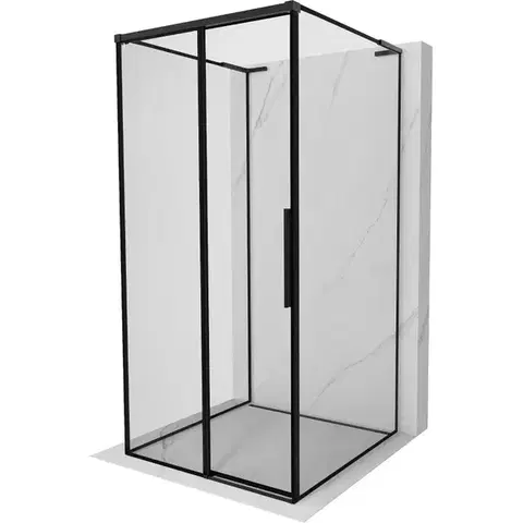 Sprchovacie kúty MEXEN/S - Rox-3S L sprchový kút 3 stenný, posuvný ľavá 100 x 100, čierna okraj, čierna 8C2L-100-100-70-70-3S-L