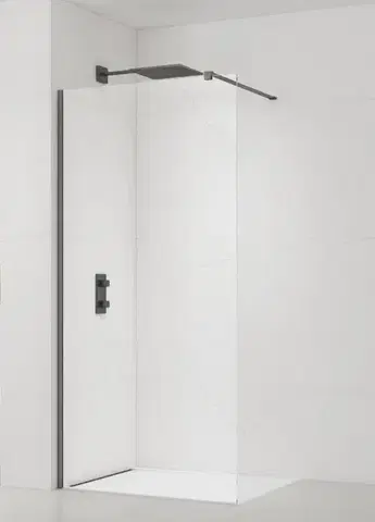 Sprchové dvere Sprchová zástena Walk-in 110 cm SAT vo farbe profilu PVD Gun metal SATBWI110PRGM SATBWI110PRGM