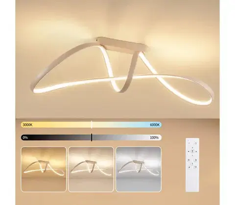 Svietidlá BRILAGI-LED Stmievateľný prísadený luster TWISTER LED/60W/230V 3000-6000K béžový + diaľkové ovládanie BRI725