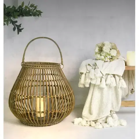 Záhradné dekorácie Lampáš Koko Glass Rattan/Glass
