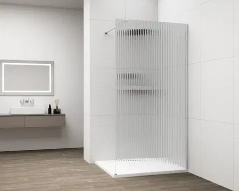 Sprchové dvere POLYSAN - ESCA CHROME jednodielna sprchová zástena na inštaláciu k stene, sklo Flute, 1000  ES1310-01