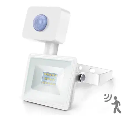 Záhradné lampy  B.V.  - LED Reflektor so senzorom LED/10W/230V 4000K IP65 biela 100501RBJ