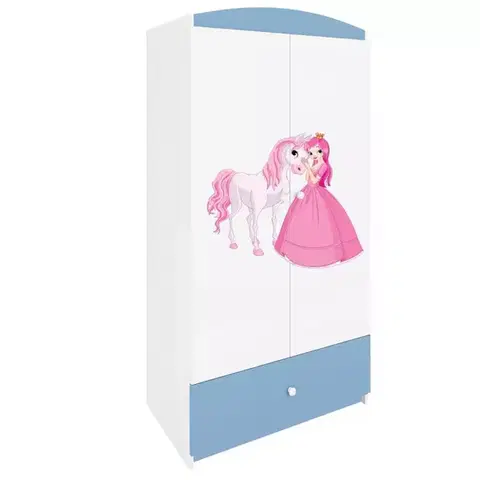 Skrine do izieb Skriňa Babydreams Modrá – Princezná 2