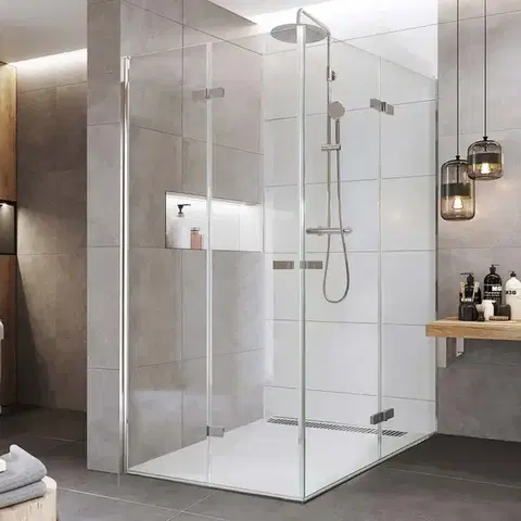 Sprchovacie kúty Mereo Sprchovací kút, Novea, obdĺžnik, zalamovací, 80x110 cm, chróm ALU, sklo Číre CK11853ZVR