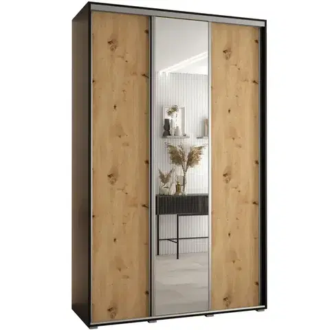 Šatníkové skrine Skriňa 45 Canaris 3 180 čierna/artisan/silver