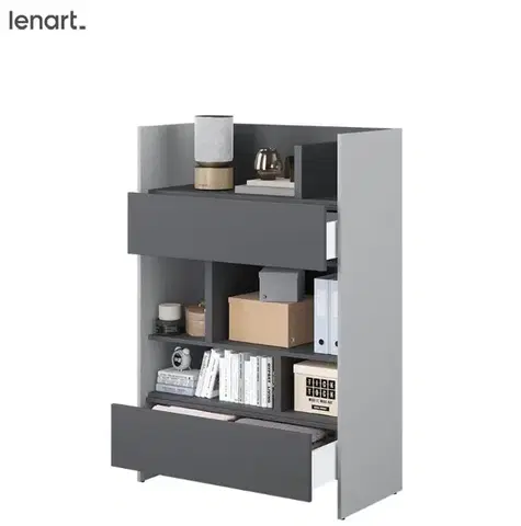 Nábytok Dig-net nábytok Regál Lenart BED CONCEPT BC-26 | sivá / grafit
