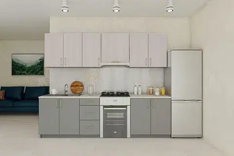 Kuchynské linky ITAKA moderná kuchynská linka 260, ash surfside / chincilla grey
