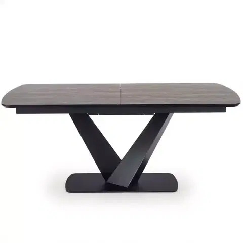 Stoly v podkrovnom štýle Rozkladací stôl Vinston 180/230x95cm Mdf/Oceľ – Tmavé Popolavý/Čierna