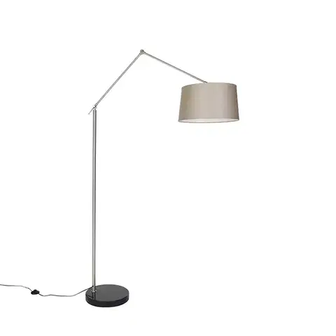 Stojace lampy Moderná stojaca lampa oceľ s hnedým tienidlom 45 cm - Editor