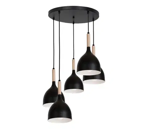 Svietidlá  Luster na lanku NOAK WOOD 5xE27/60W/230V 1878