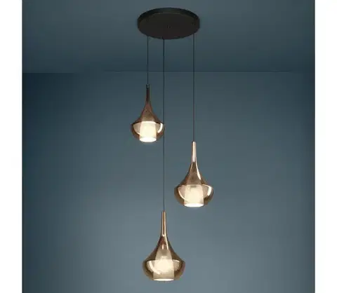 Svietidlá Eglo 390439 - Luster na lanku ALMOSTER 3xE27/28W/230V medený 390439