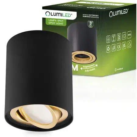 Lampy do obývačky Stropné bodové svietidlo Amat 84 mm Black/Gold O K1