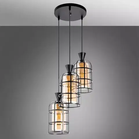 Moderné lampy do obývačky Luster Drut W-5007/3 Amber LW3