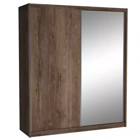Šatníkové skrine Skriňa Maciej zrkadlo 208 cm dub lefkas