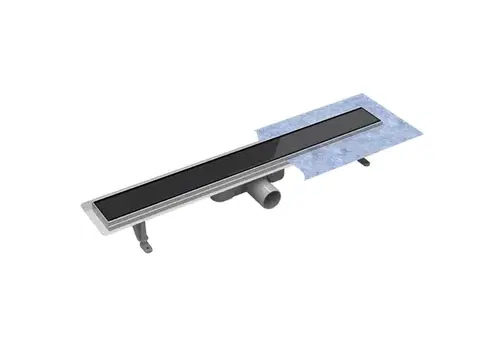Sprchovacie kúty BESCO - Odtokový žľab VIRGO BLACK - Rozmer A - 70 cm ZLOL70VBL
