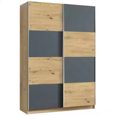 Šatníkové skrine Skriňa Alfa 3 artisan/grafit