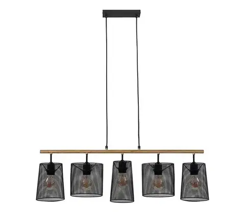 Svietidlá Brilo 4078-054 - Závesný luster na lankách WOOD & STYLE 5xE27/60W/230V 4078-054