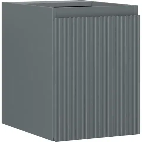 Kúpeľňový nábytok MEXEN/S - Rivel kúpeľňová skrinka pod umývadlo 35, 1 dvierka, reliéf, grafit mat 91A21-03547-1-BF66
