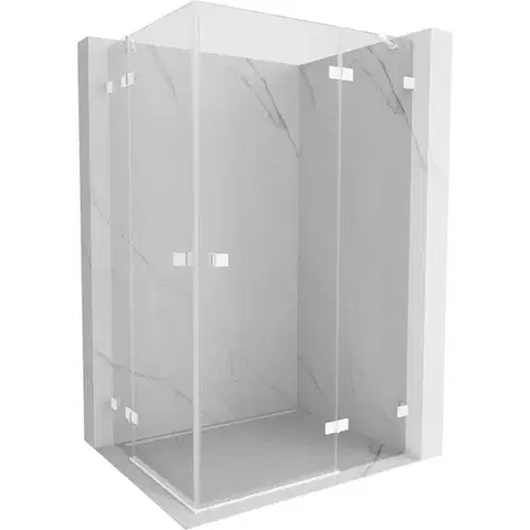 Sprchovacie kúty MEXEN/S - Lunar Duo sprchovací kút dvere krídlové pravá 110 x 70, transparent, biela 834-110P-070L-20-00