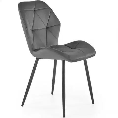 Čalúnené stoličky Stolička K453 Velvet/Kov Šedá