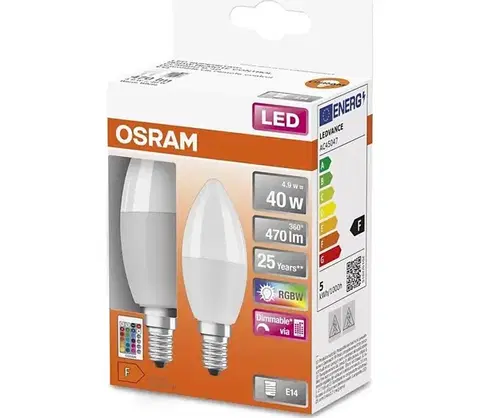 Žiarovky SADA 2x LED RGBW Stmievateľná žiarovka B38 E14/4,9W/230V 2700K + DO - Osram 4058075610149