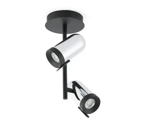 Svietidlá FARO Barcelona Faro 43534 - Bodové svietidlo ORLEANS 2xGU10/8W/230V strieborná/čierna 43534