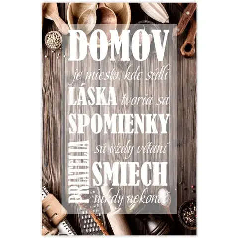 Obrazy s textom Obraz s rámom do kuchyne - domov