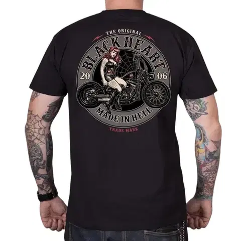 Pánske tričká Tričko BLACK HEART Ember čierna - M