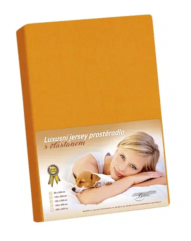 Plachty Bellatex Jersey prestieradlo s elastanom oranžová, 90 x 200 cm