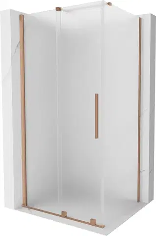 Sprchovacie kúty MEXEN/S - Velár sprchovací kút, posuvné dvere 130 x 80, dekor, meď kartáčovaná 871-130-080-31-65