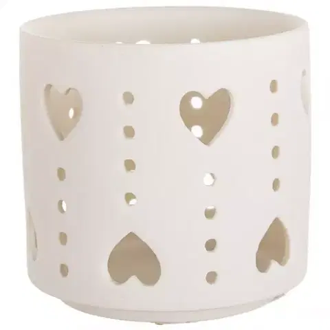 Bytové dekorácie Svietnik T-Light porcelánový Heart biely
