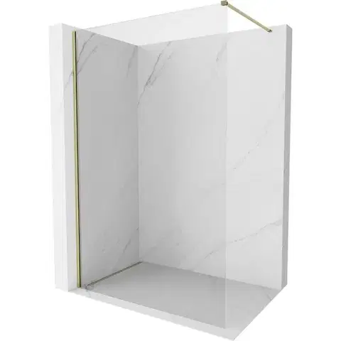 Sprchové dvere MEXEN/S - Kyoto-X Sprchová zástena WALK-IN 120 x 200, transparent 10 mm, zlato 800-120-101-50-00-X