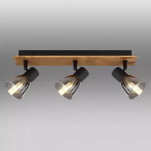 Lampy do obývačky Stropné bodové svietidlo  54307-3W drevo   LS3