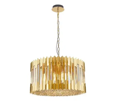 Svietidlá  Luster na reťazi RITZ 12xE14/40W/230V pr. 54 cm zlatá ML0395