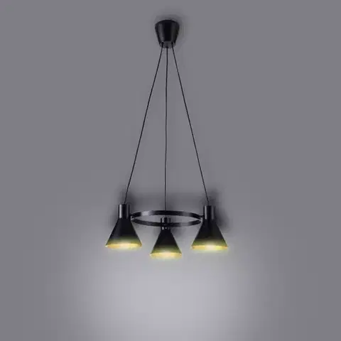 Lampy nad stôl do jedálne More Závesné svietidlo 3x40w E27 Čierna matná