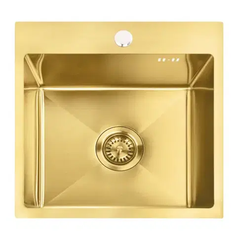 Kuchynské drezy REA REA - Oceľový drez Leo 40 BRUSH GOLD ZLE-06001