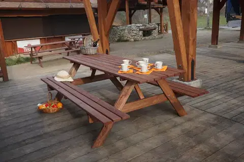 Záhradný pivný set - stôl a lavica Set PIKNIK - 180 cm ROJAPLAST